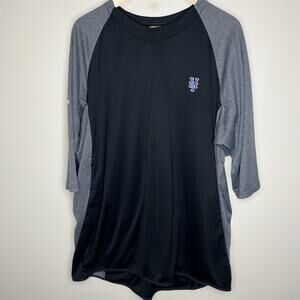 Majestic New York Yankees Shirt  XL-2X Mens Black Gray Raglan Therma Base Sports